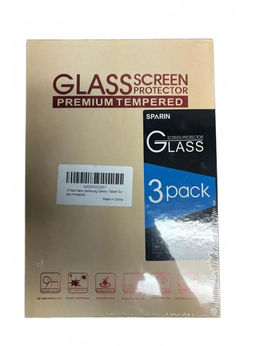 SPARIN 3-Pack Premium Tempered Glass Screen Protector for Samsung Galaxy Tablet